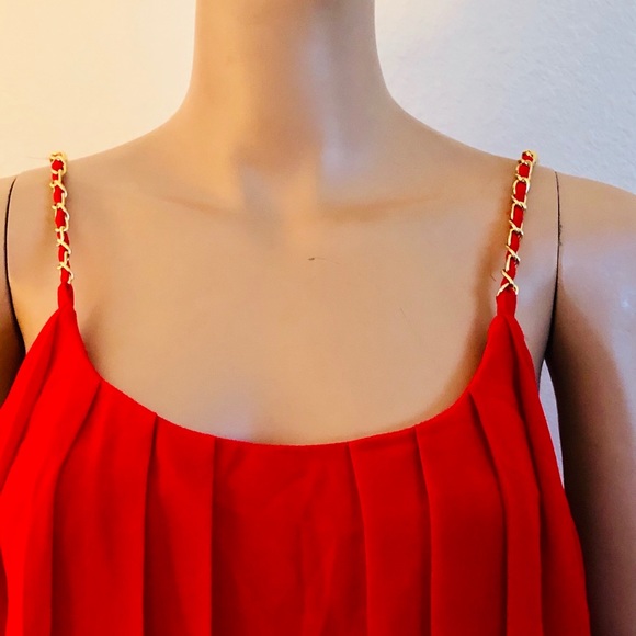 Red Bodysuit with chain straps - Picture 2 of 3